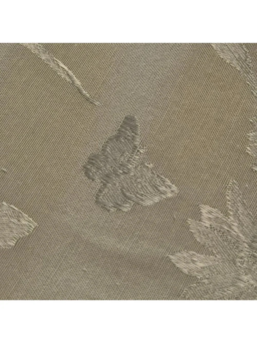 Vintage Floral Pastel Olive Green Jacquard Fabric Tablecloth 115 x 56